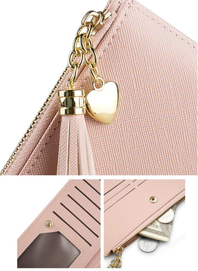 Valentoria Womens Wallet Cute Elegant Long Slim Card Holder Case Minimalist Coin Purse Thin Tassels Zip Clutch Wallets for Girls Ladies - Image 3